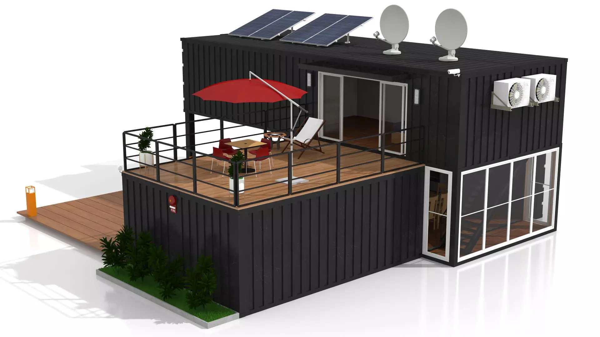 Container House Low-poly 3D model_4