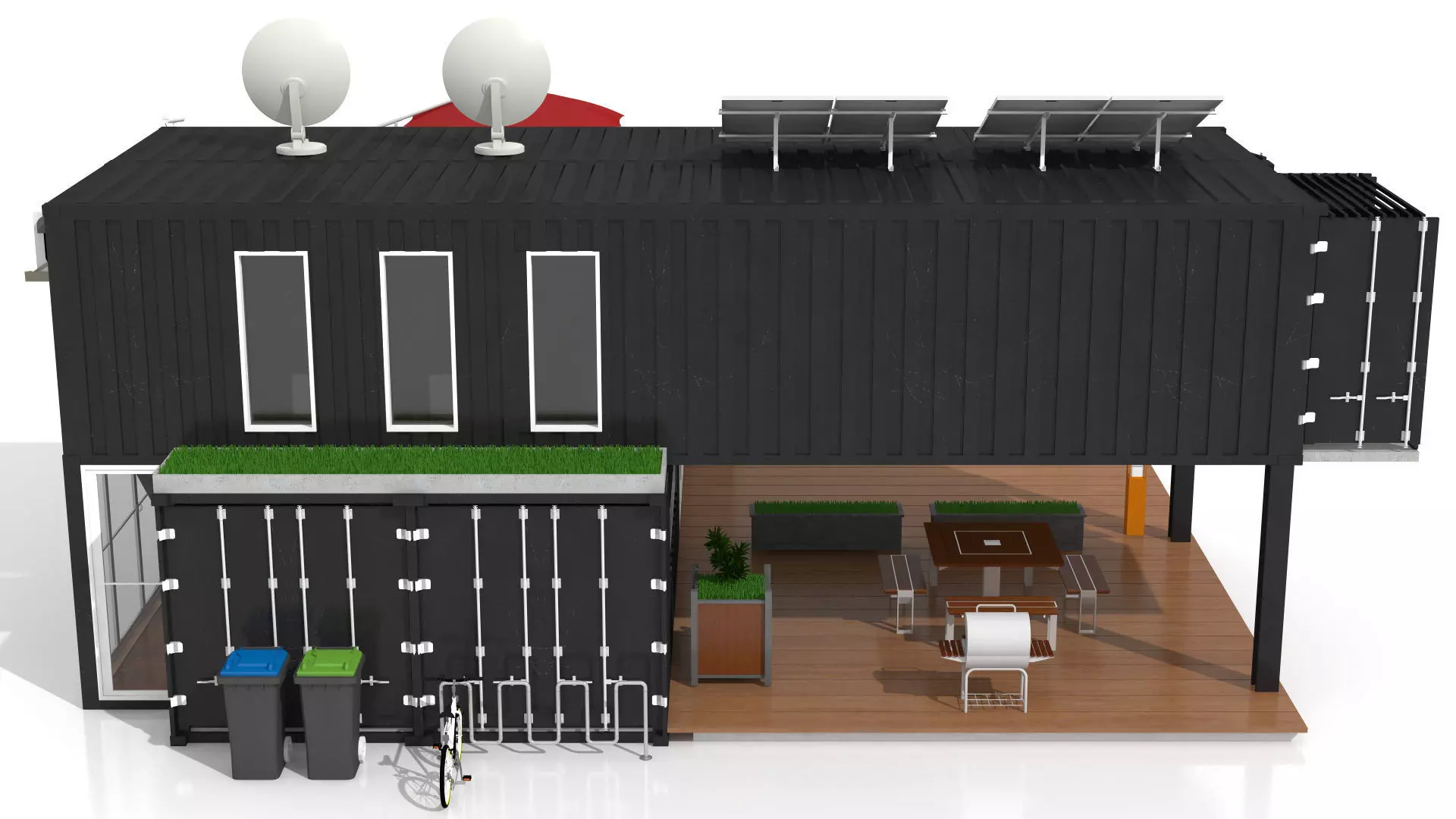 Container House Low-poly 3D model_6