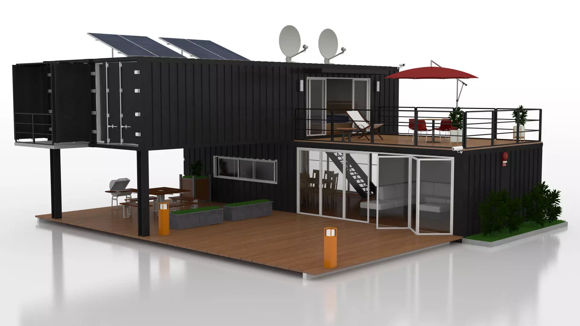 Container House Low-poly 3D model_7