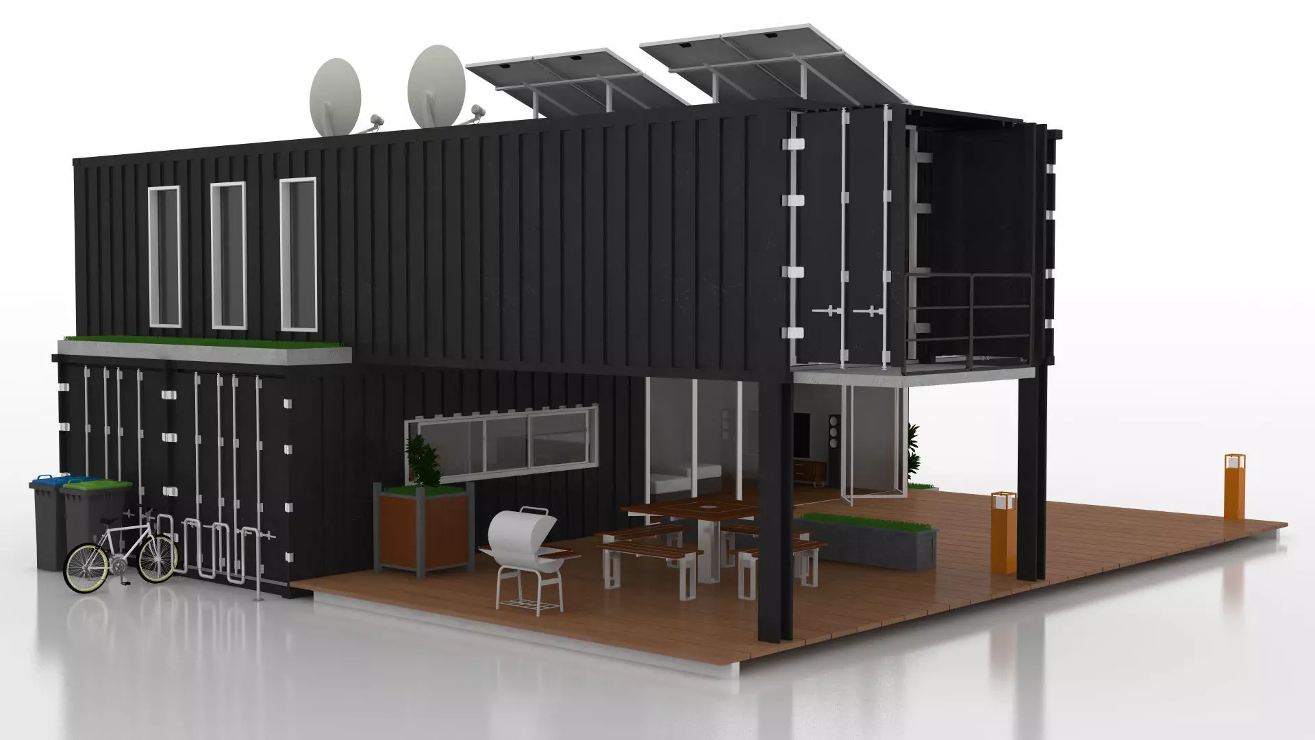 Container House Low-poly 3D model_8