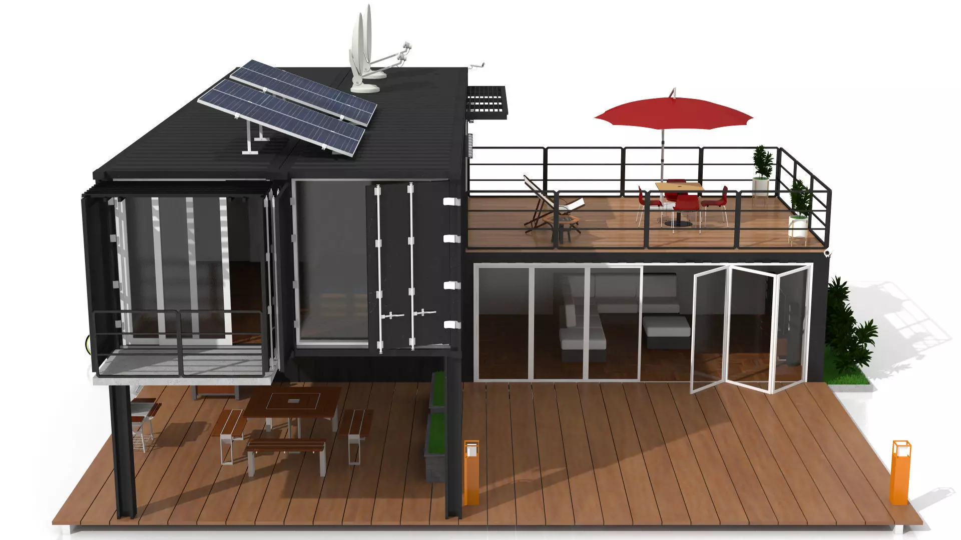 Container House Low-poly 3D model_2