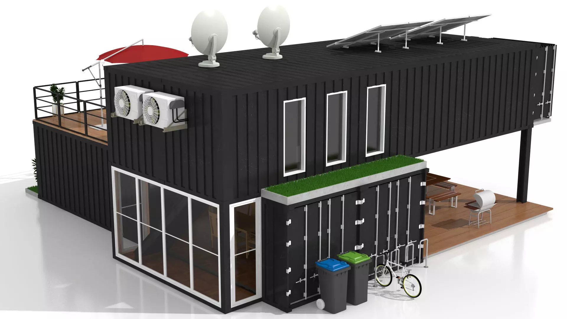 Container House Low-poly 3D model_5