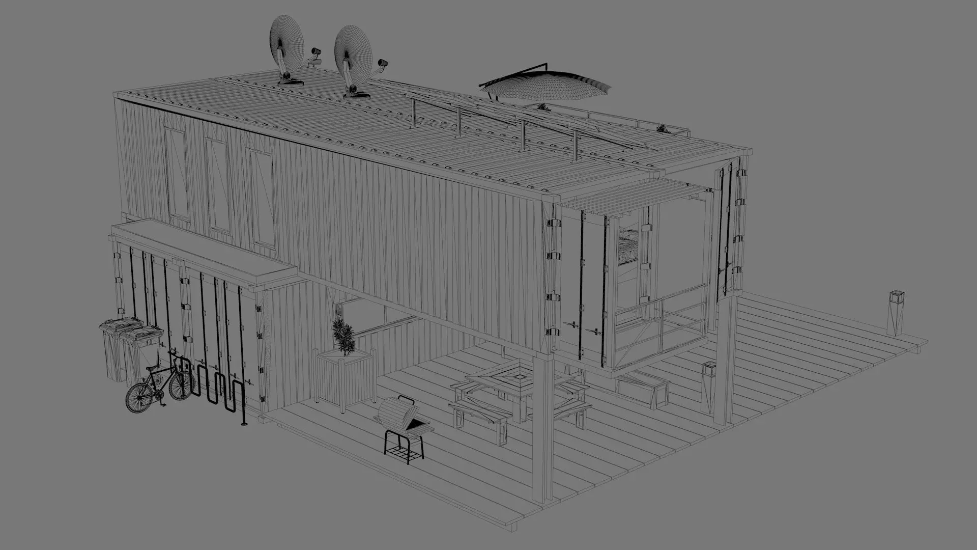Container House Low-poly 3D model_11