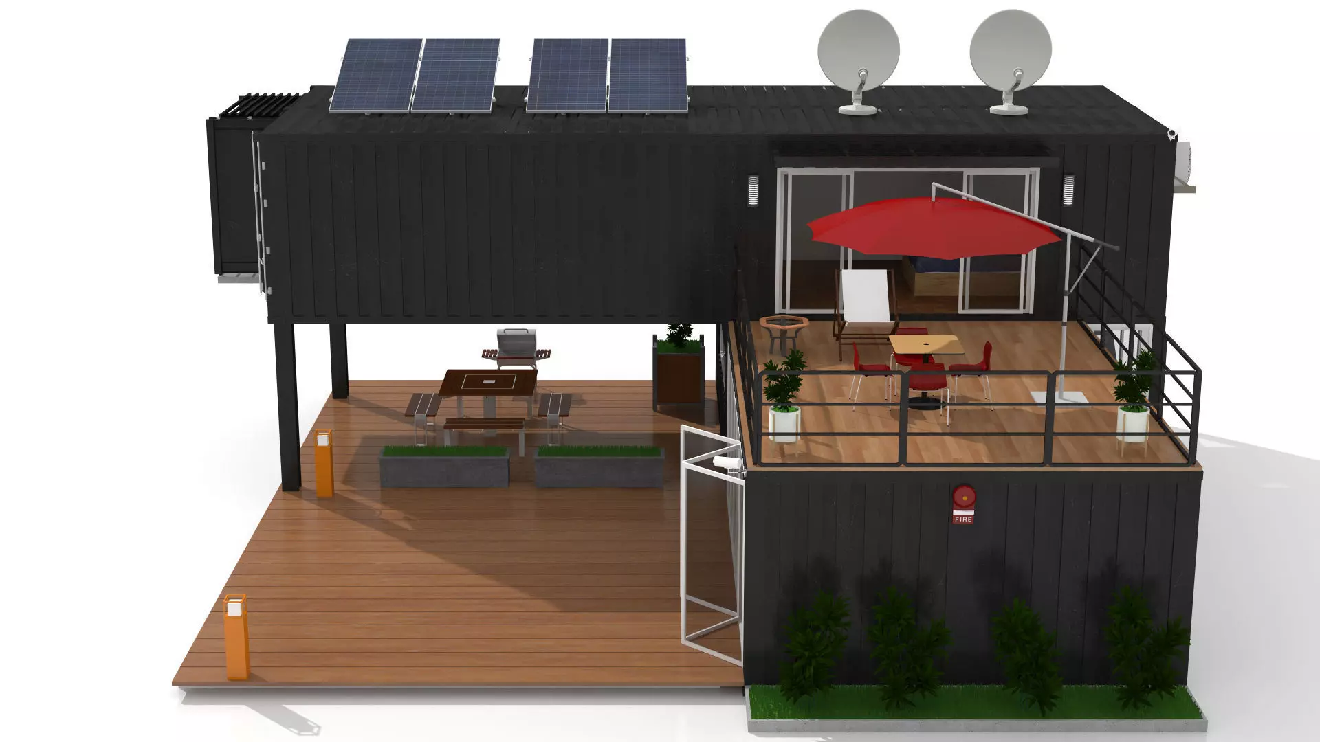Container House Low-poly 3D model_3