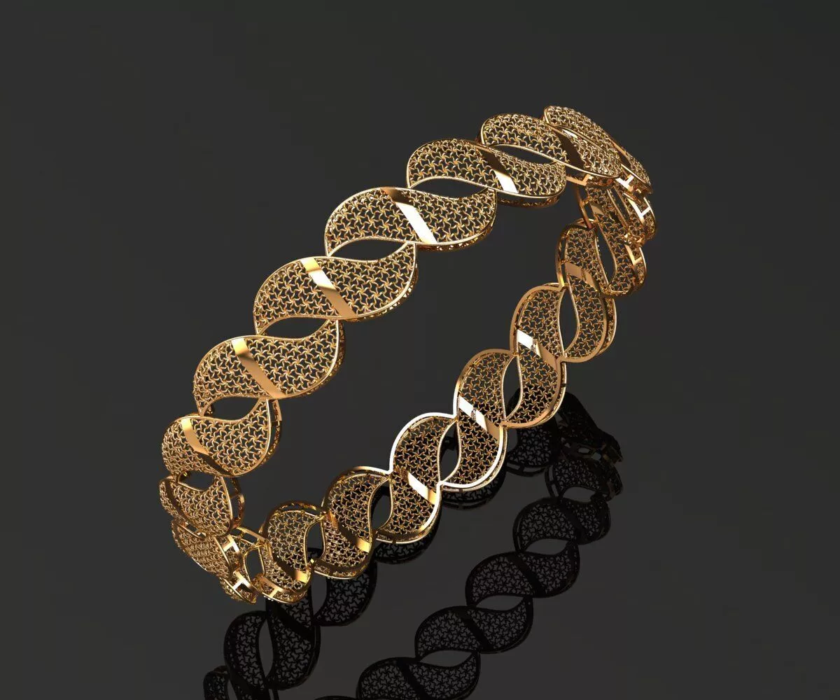 1155 Golden Loops Bangle 7gm 3D print model