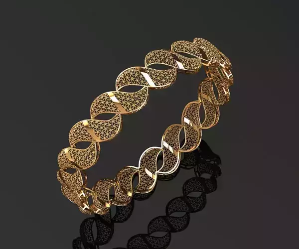 1155 Golden Loops of Grace Bangle 7gm