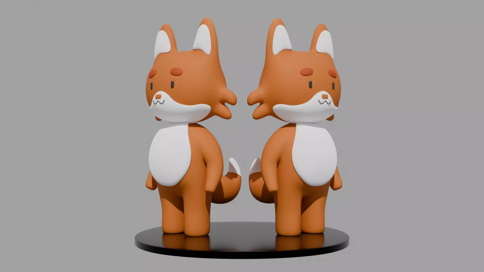 A Cute Fox Low-poly 3D model_0