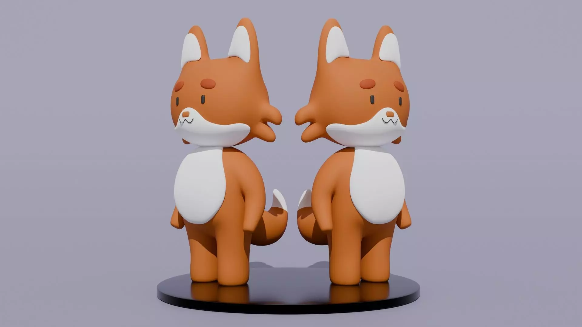 A Cute Fox Low-poly 3D model_3