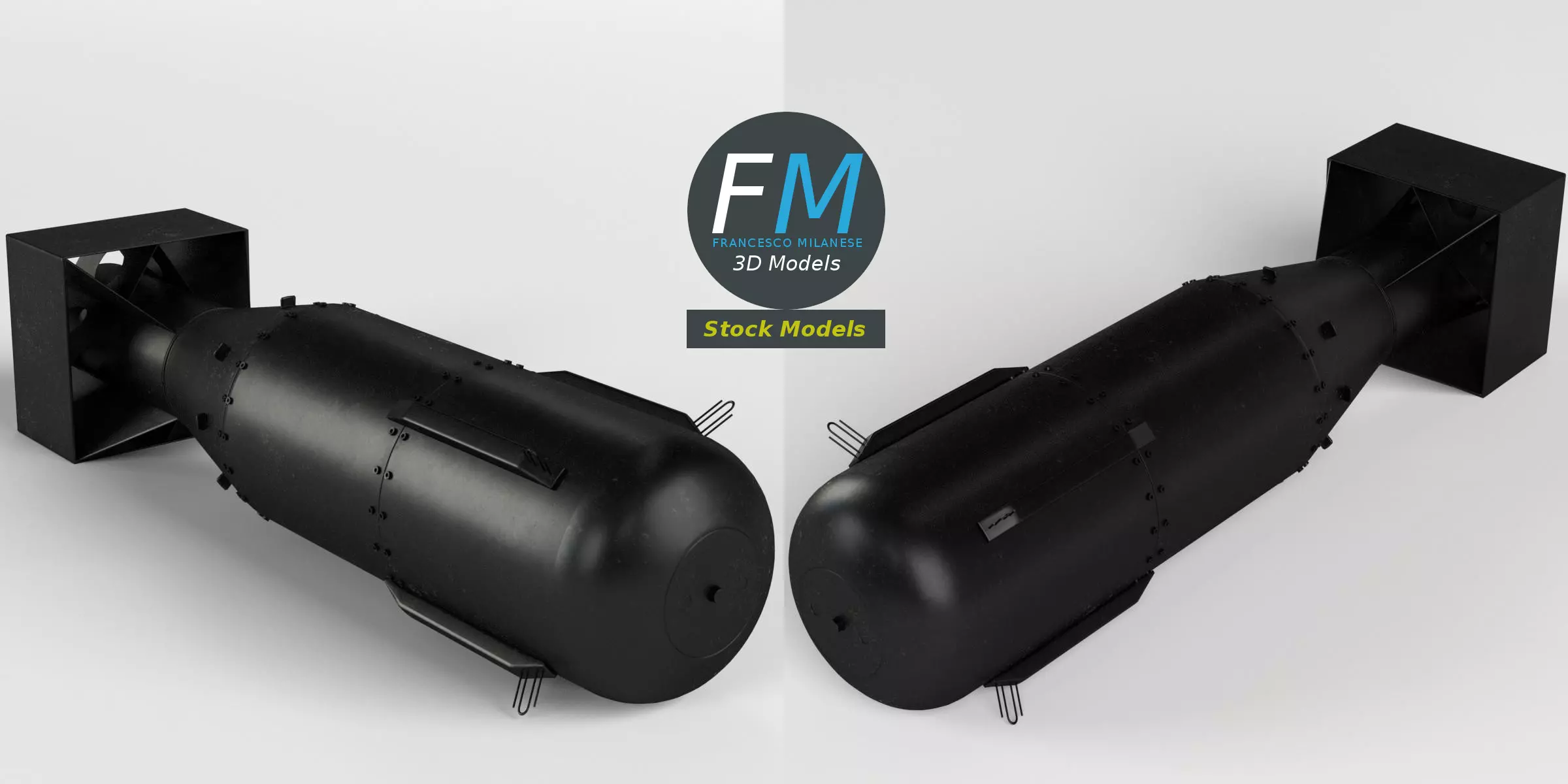 Little Boy nuclear bomb Free low-poly 3D model_0