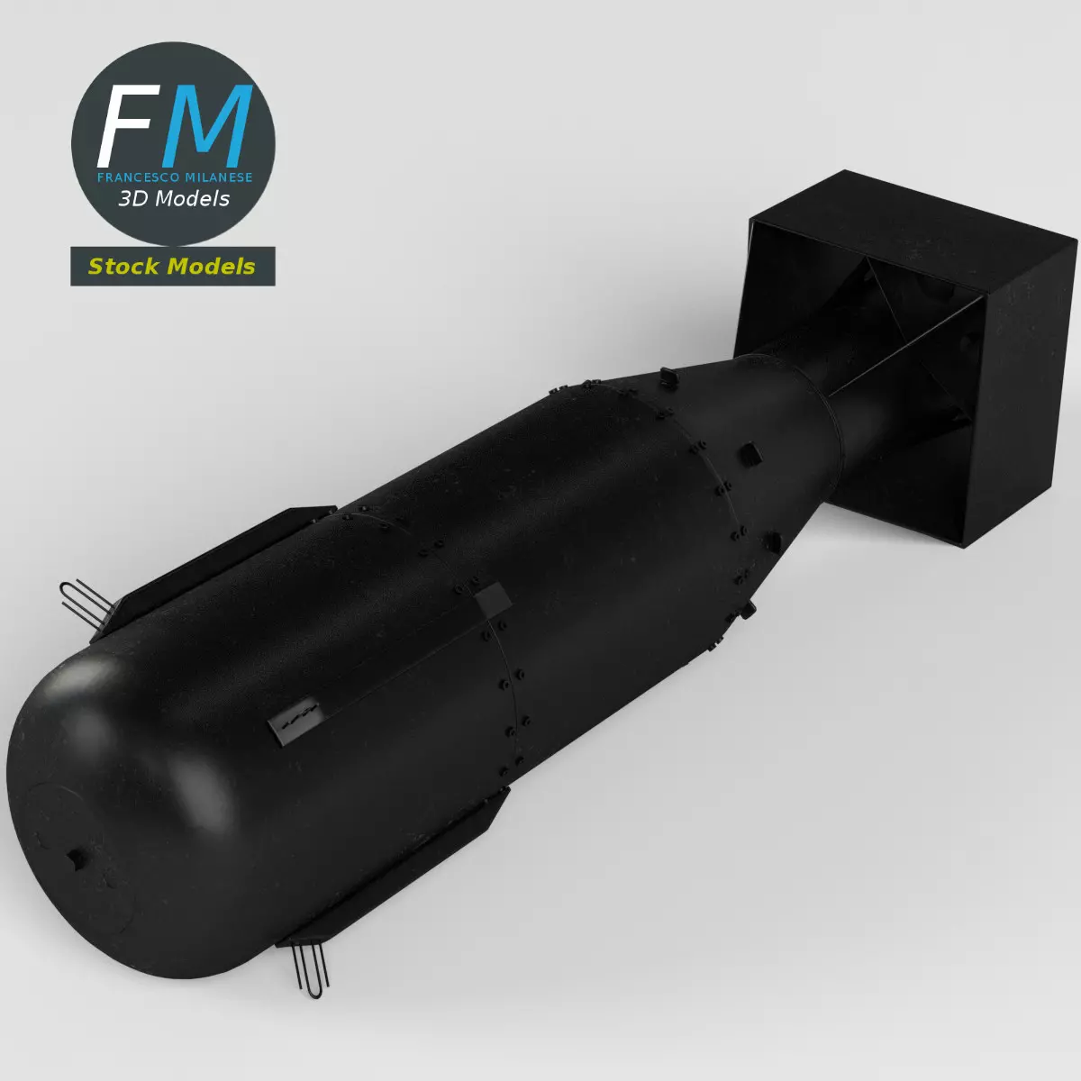 Little Boy nuclear bomb Free low-poly 3D model_3