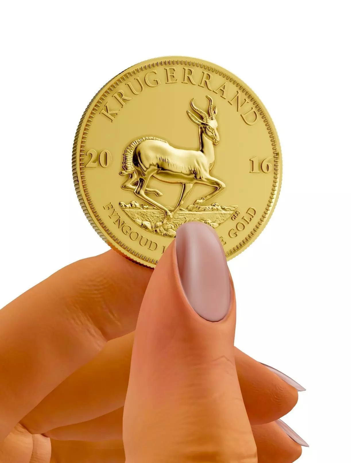 Krugerrand Coin 3DM STL OBJ model for 3D printing and CNC 3D print model_3