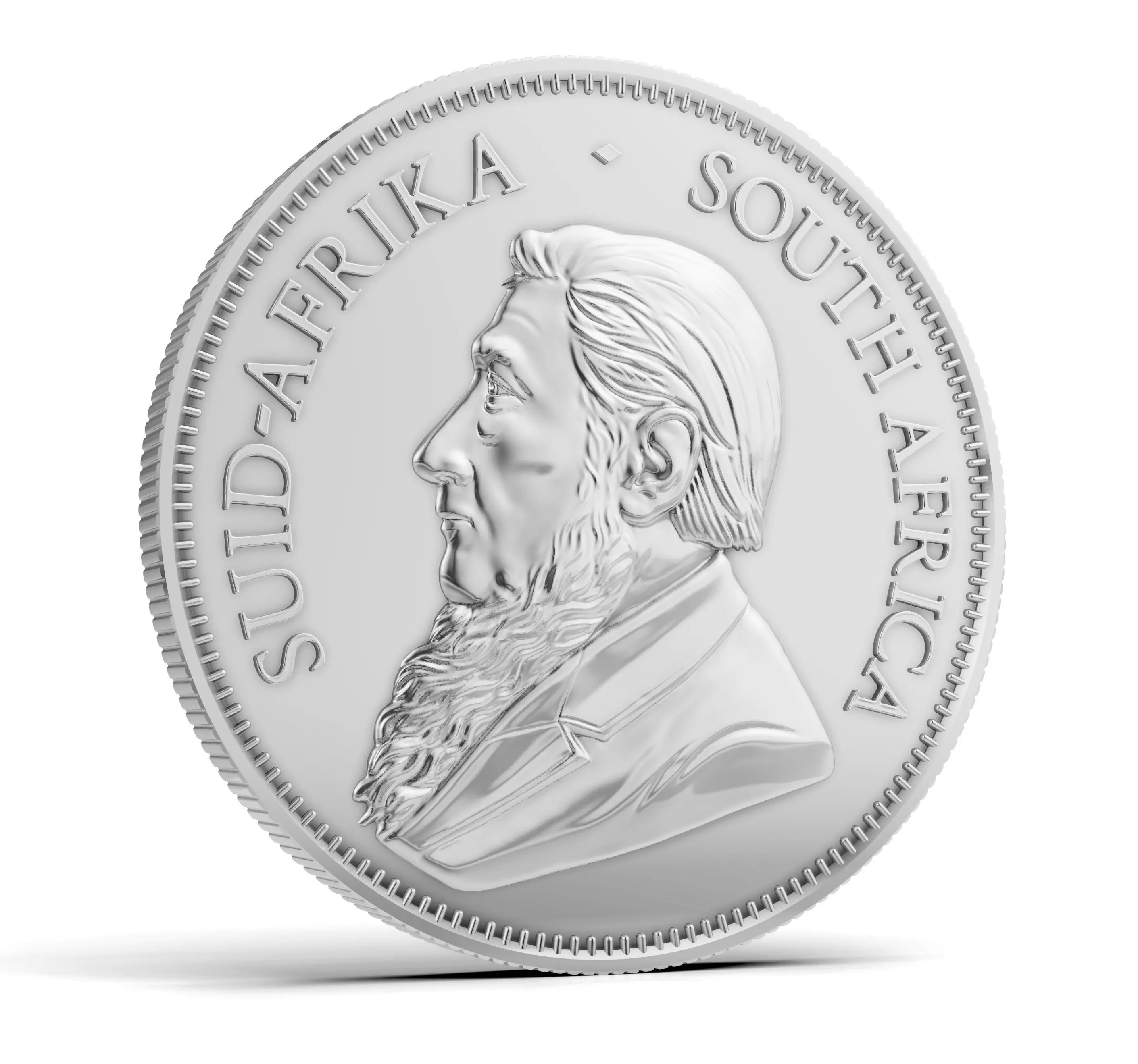 Krugerrand Coin 3DM STL OBJ model for 3D printing and CNC 3D print model_4