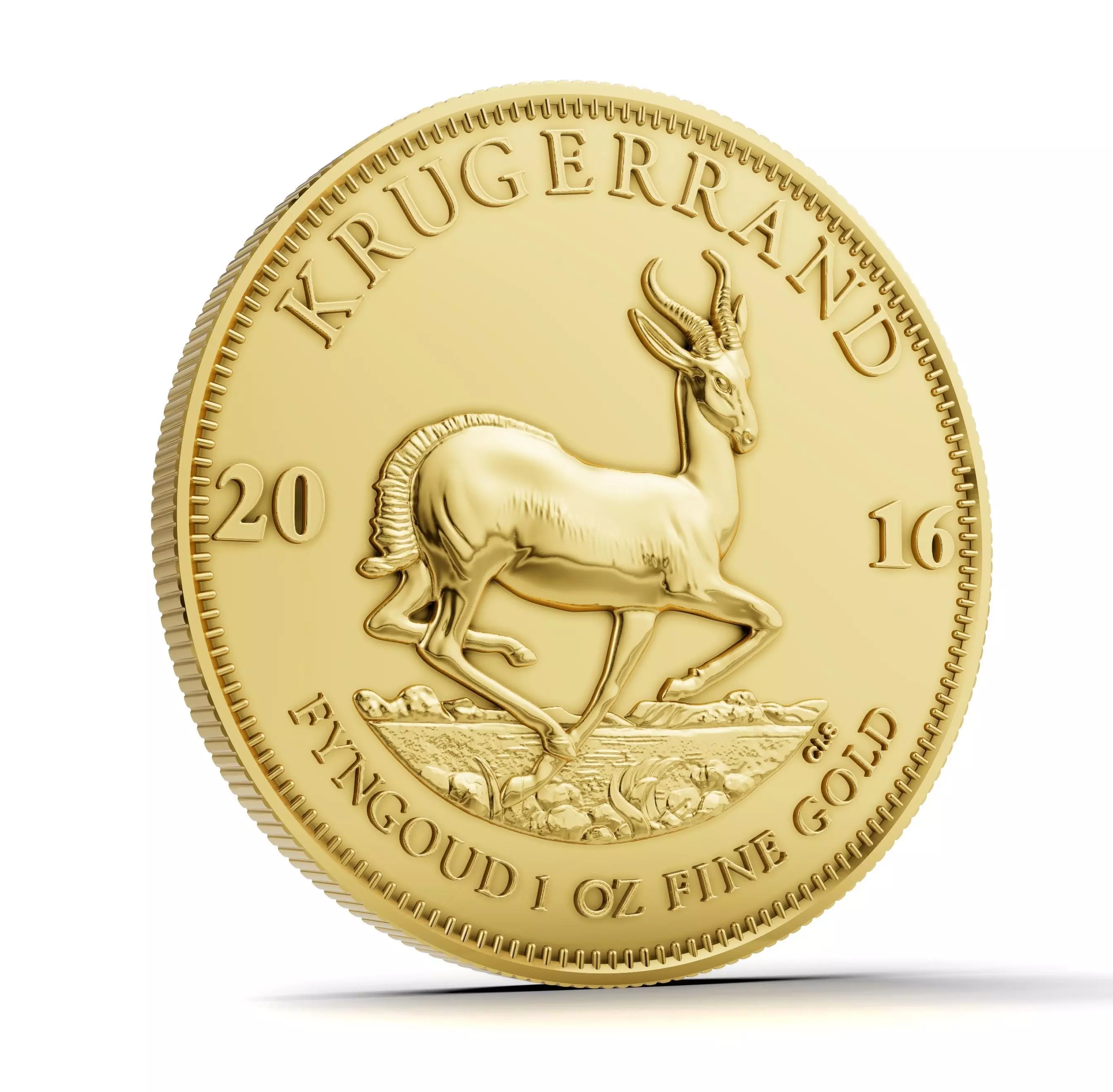 Krugerrand Coin 3DM STL OBJ model for 3D printing and CNC 3D print model_2