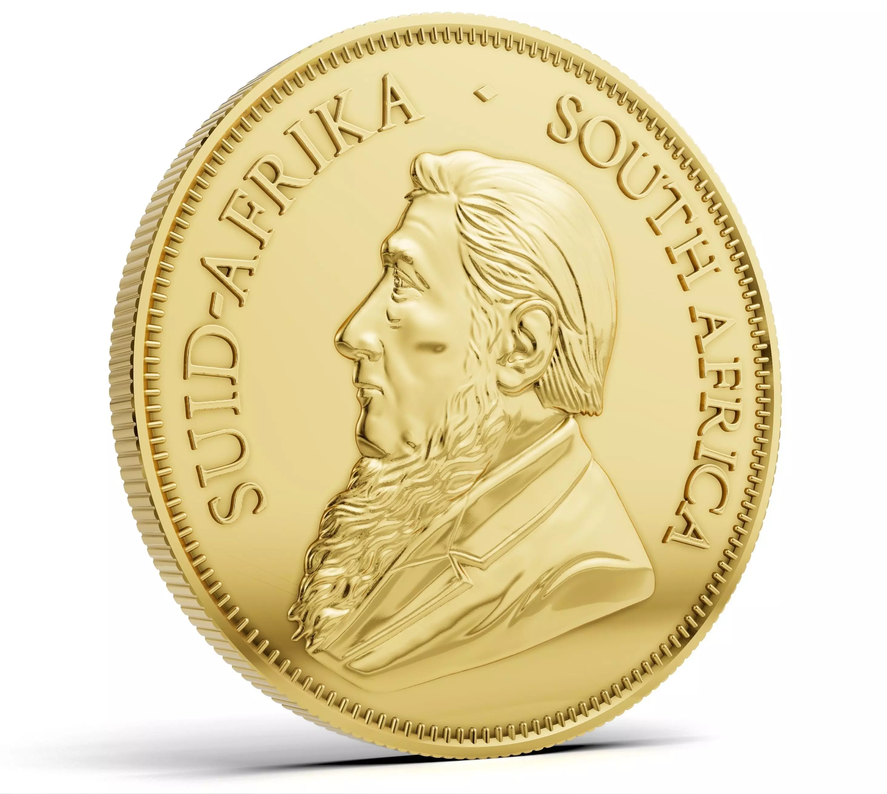 Krugerrand Coin 3DM STL OBJ model for 3D printing and CNC 3D print model_0