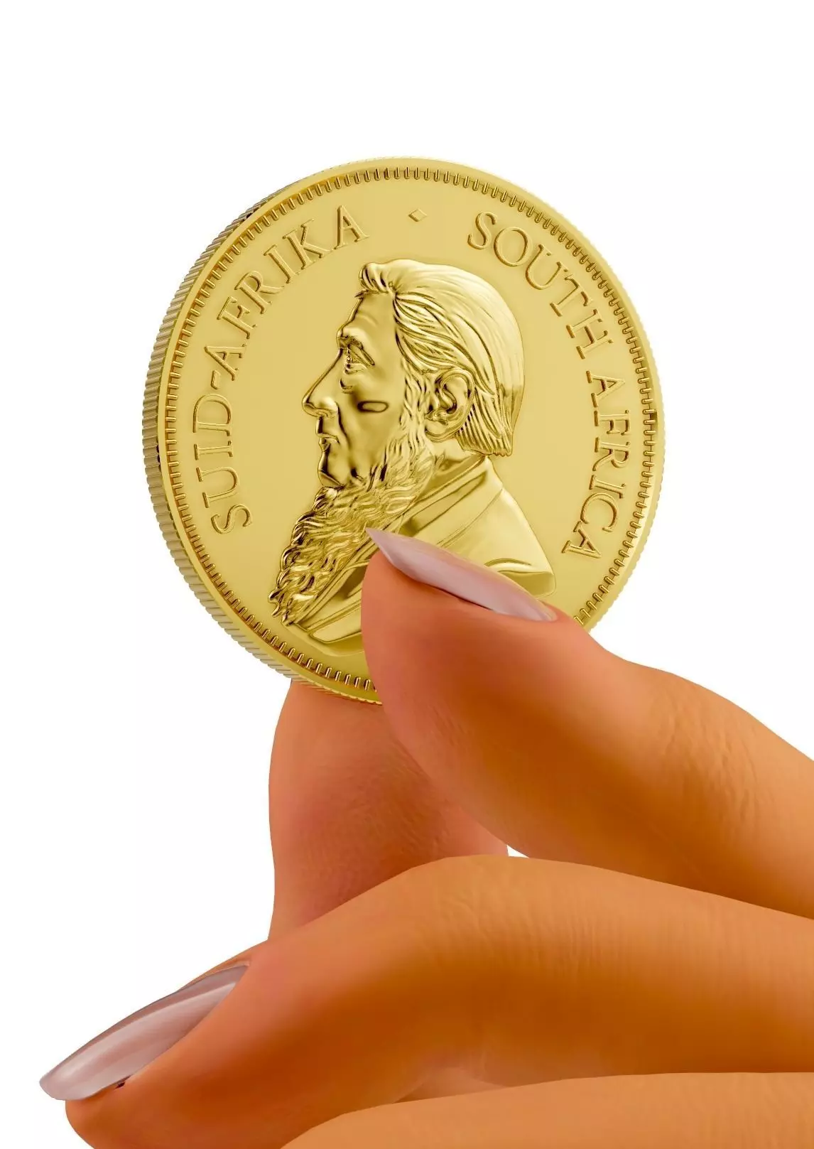 Krugerrand Coin 3DM STL OBJ model for 3D printing and CNC 3D print model_1