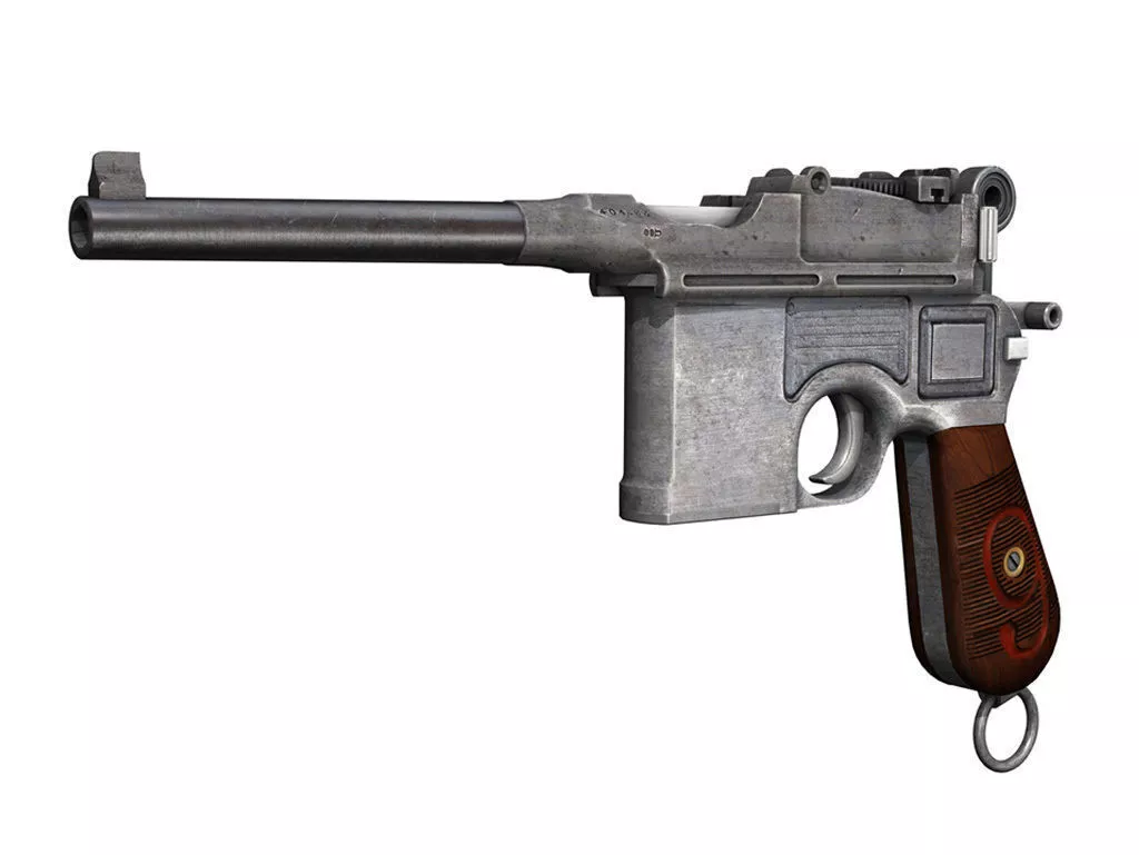 Mauser C96 Broomhandle - M1916 - Red 9 3D model | CGTrader