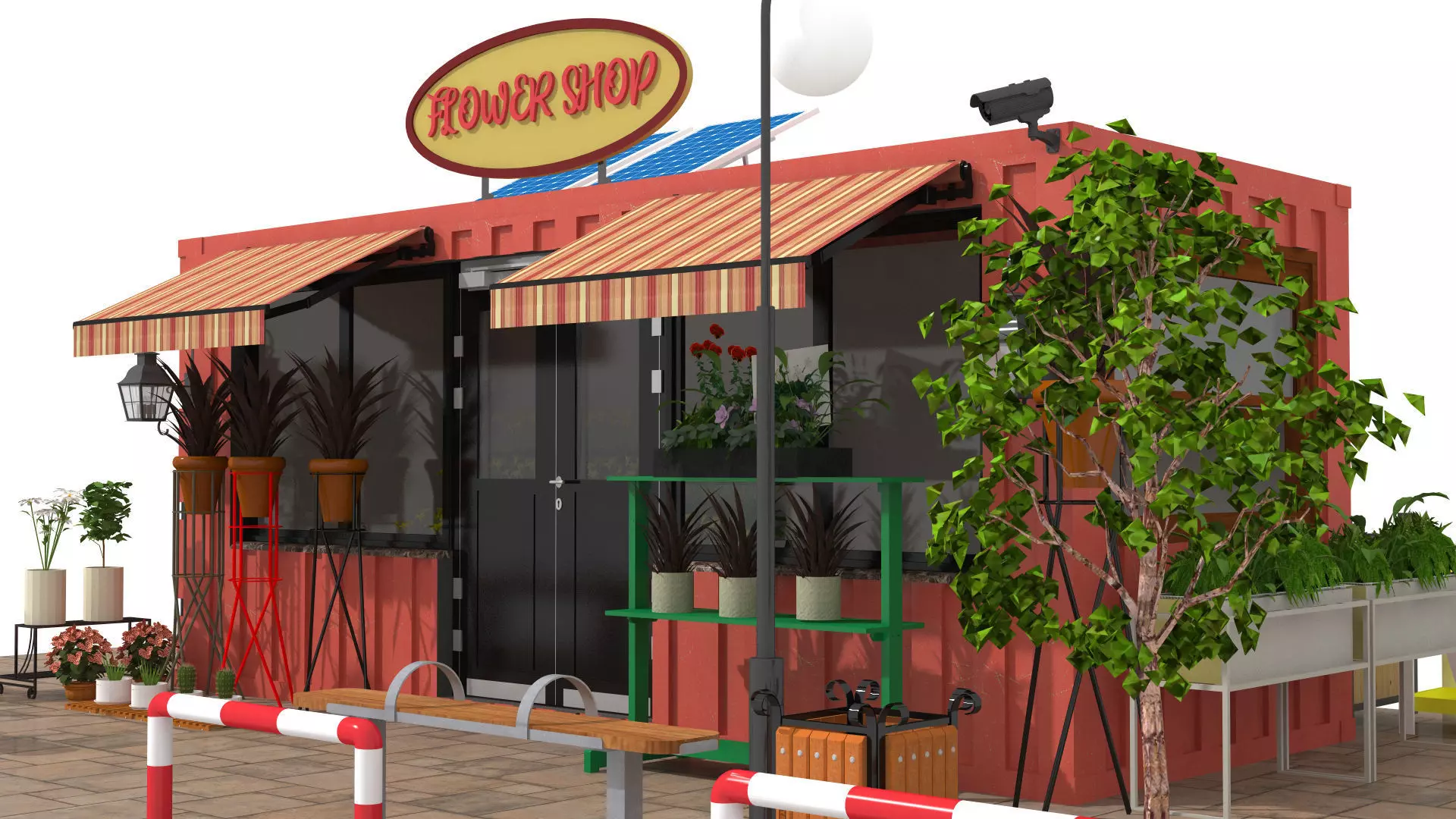 Container Flower Store Low-poly 3D model_6