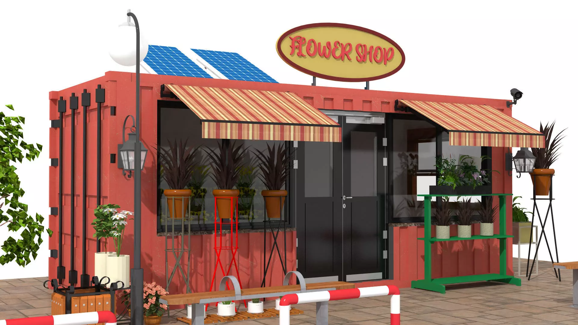 Container Flower Store Low-poly 3D model_5