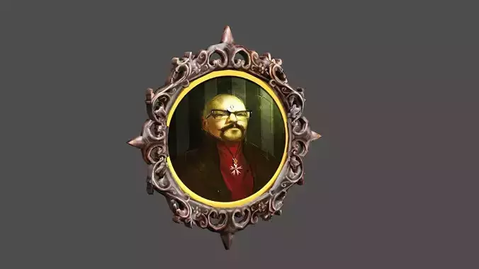 French Old Photo Frame 05 Low-Poly 3D Model