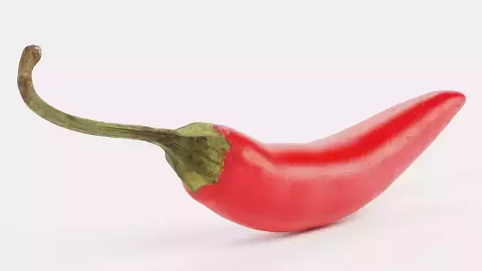 Red Chilli Pepper - Realistic Spicy Food Prop 3D model 6