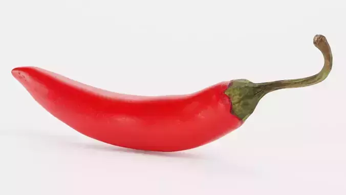 Red Chilli Pepper - Realistic Spicy Food Prop 3D model 7
