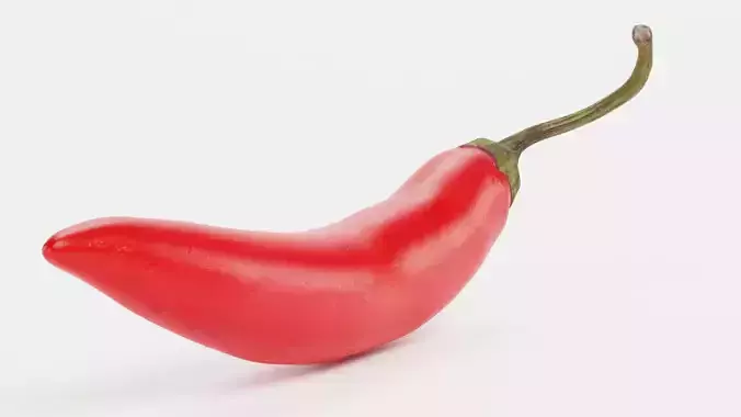 Red Chilli Pepper - Realistic Spicy Food Prop 3D model 2