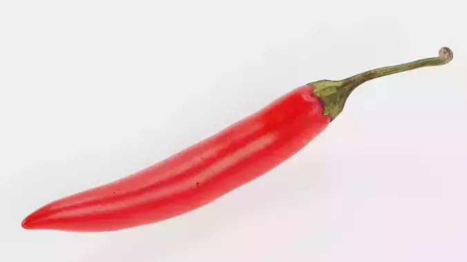 Red Chilli Pepper - Realistic Spicy Food Prop 3D model 4