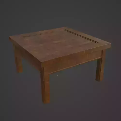 Modern Wooden Coffee Table A 01 Low-poly 3D model 7