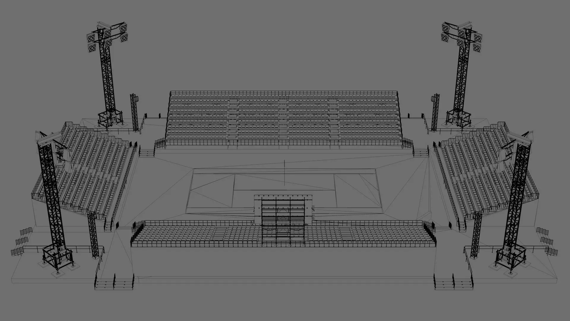 Tennis Stadium Low-poly 3D model_13
