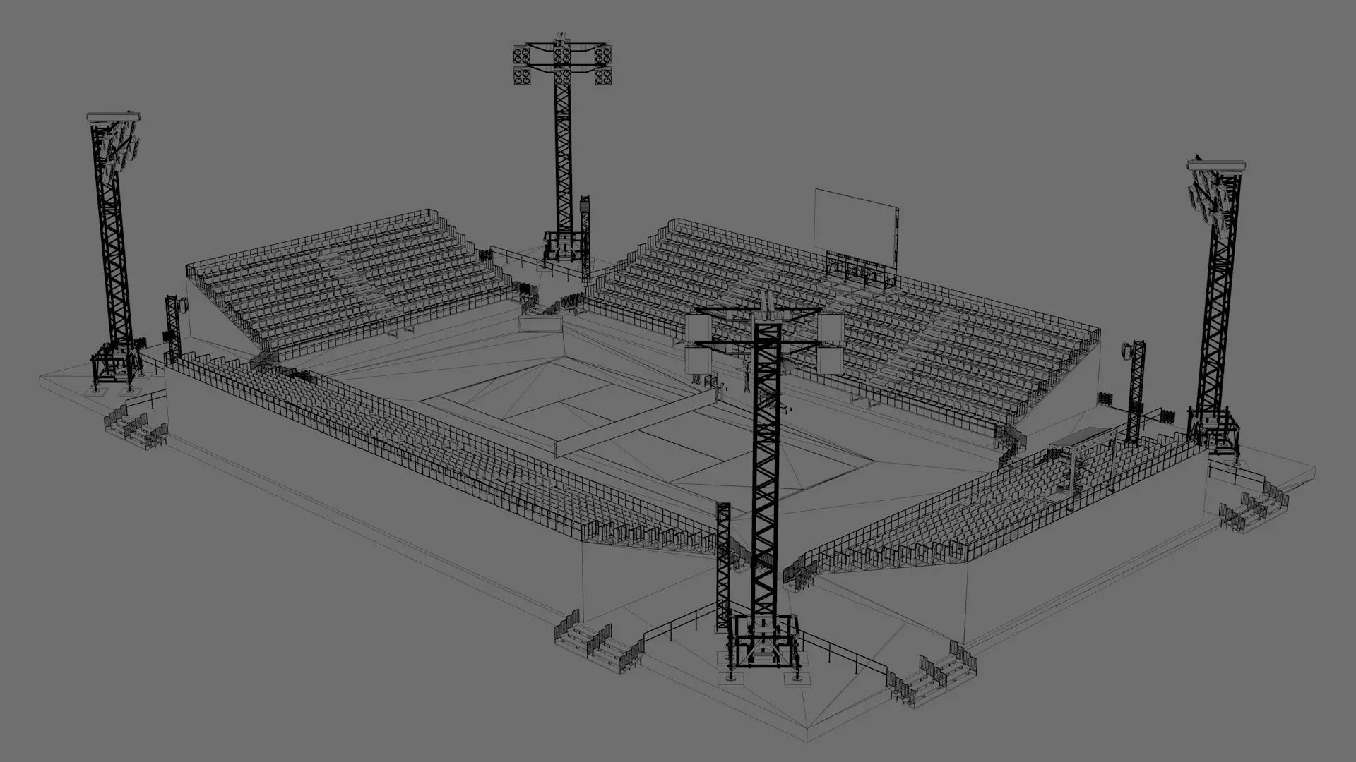 Tennis Stadium Low-poly 3D model_12