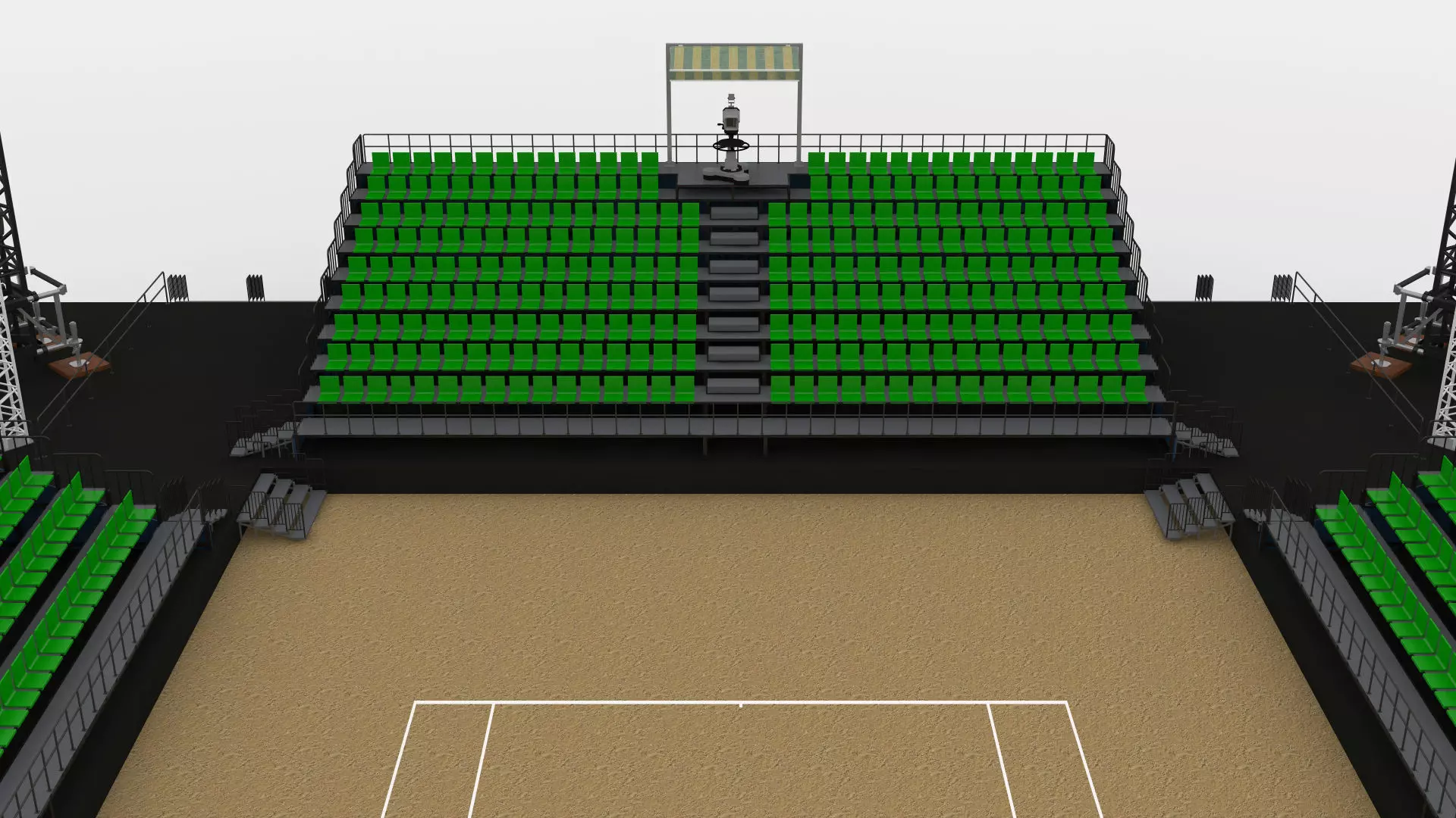 Tennis Stadium Low-poly 3D model_7