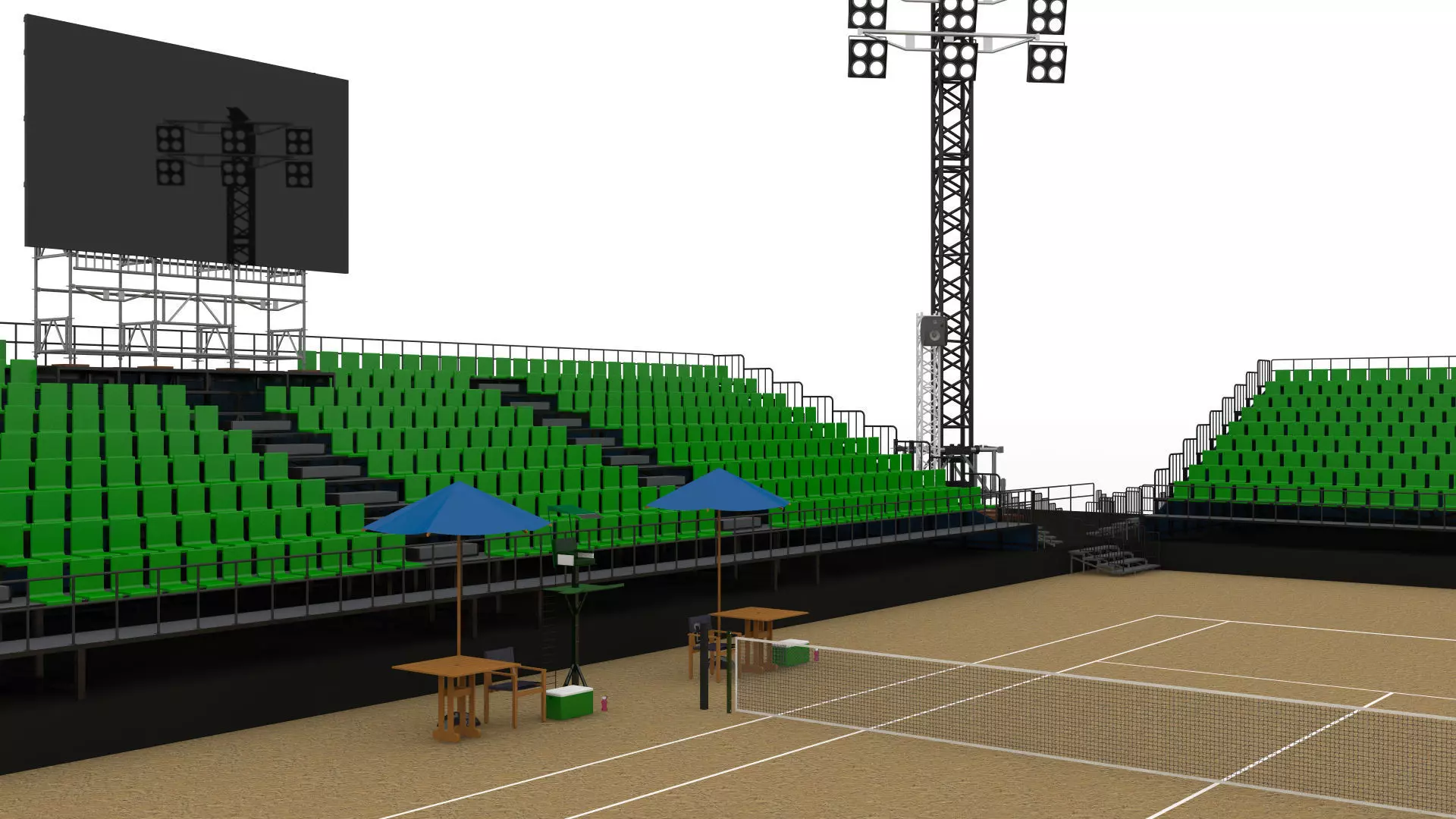 Tennis Stadium Low-poly 3D model_8