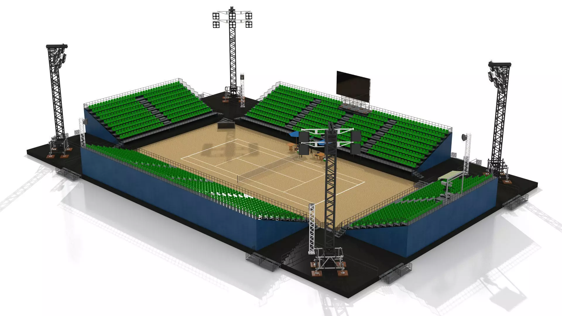 Tennis Stadium Low-poly 3D model_5
