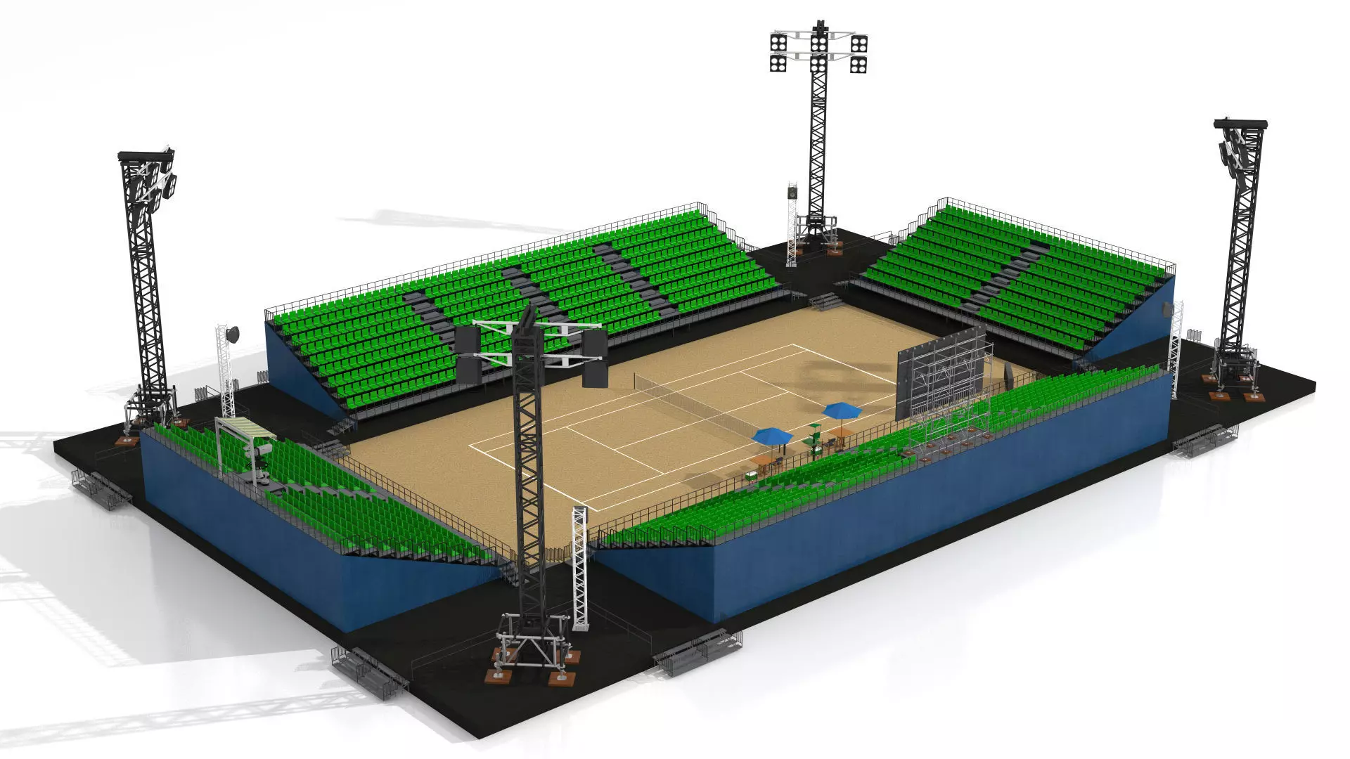 Tennis Stadium Low-poly 3D model_1