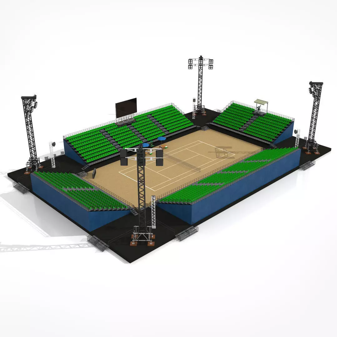 Tennis Stadium Low-poly 3D model_11