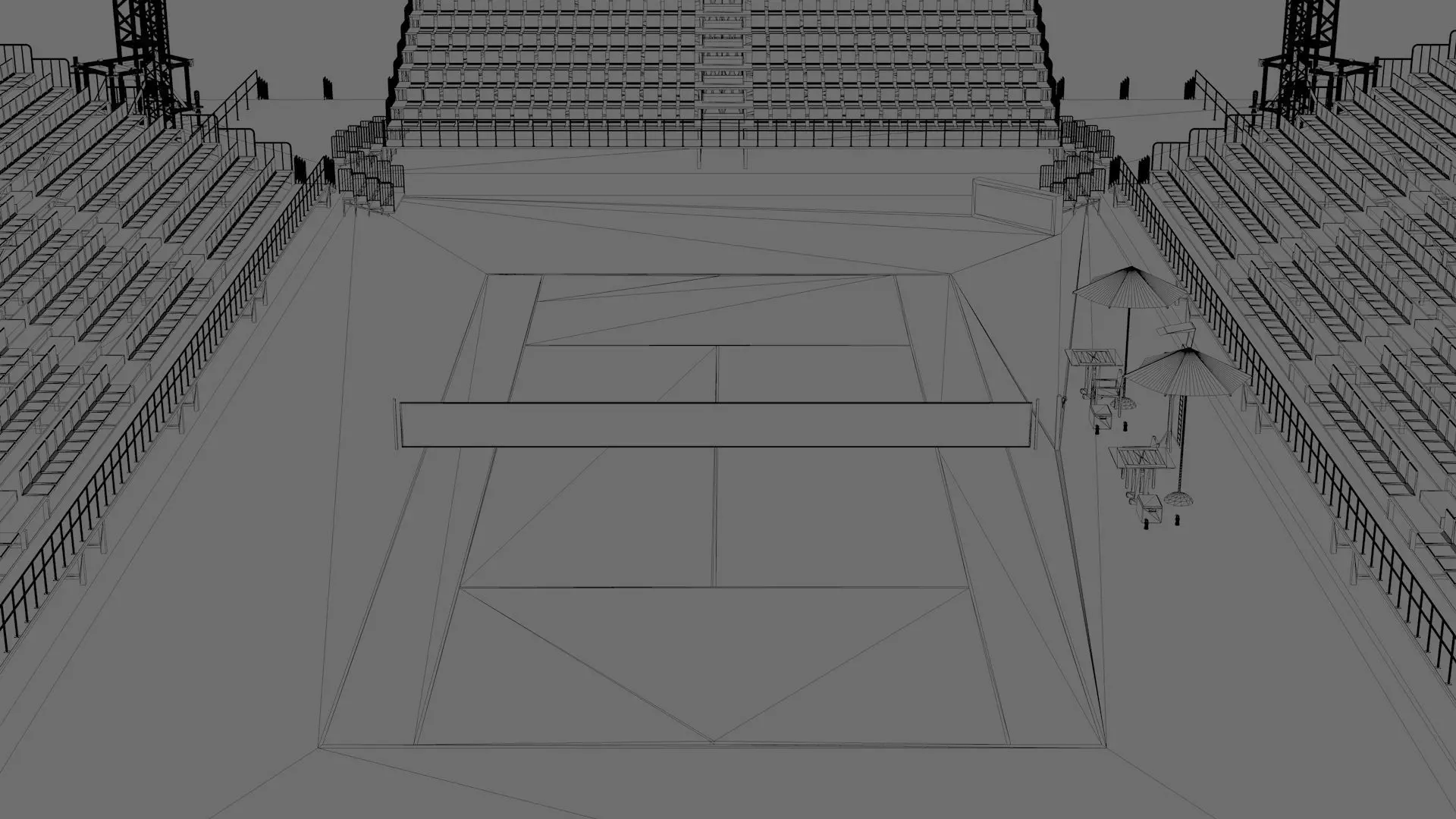 Tennis Stadium Low-poly 3D model_14