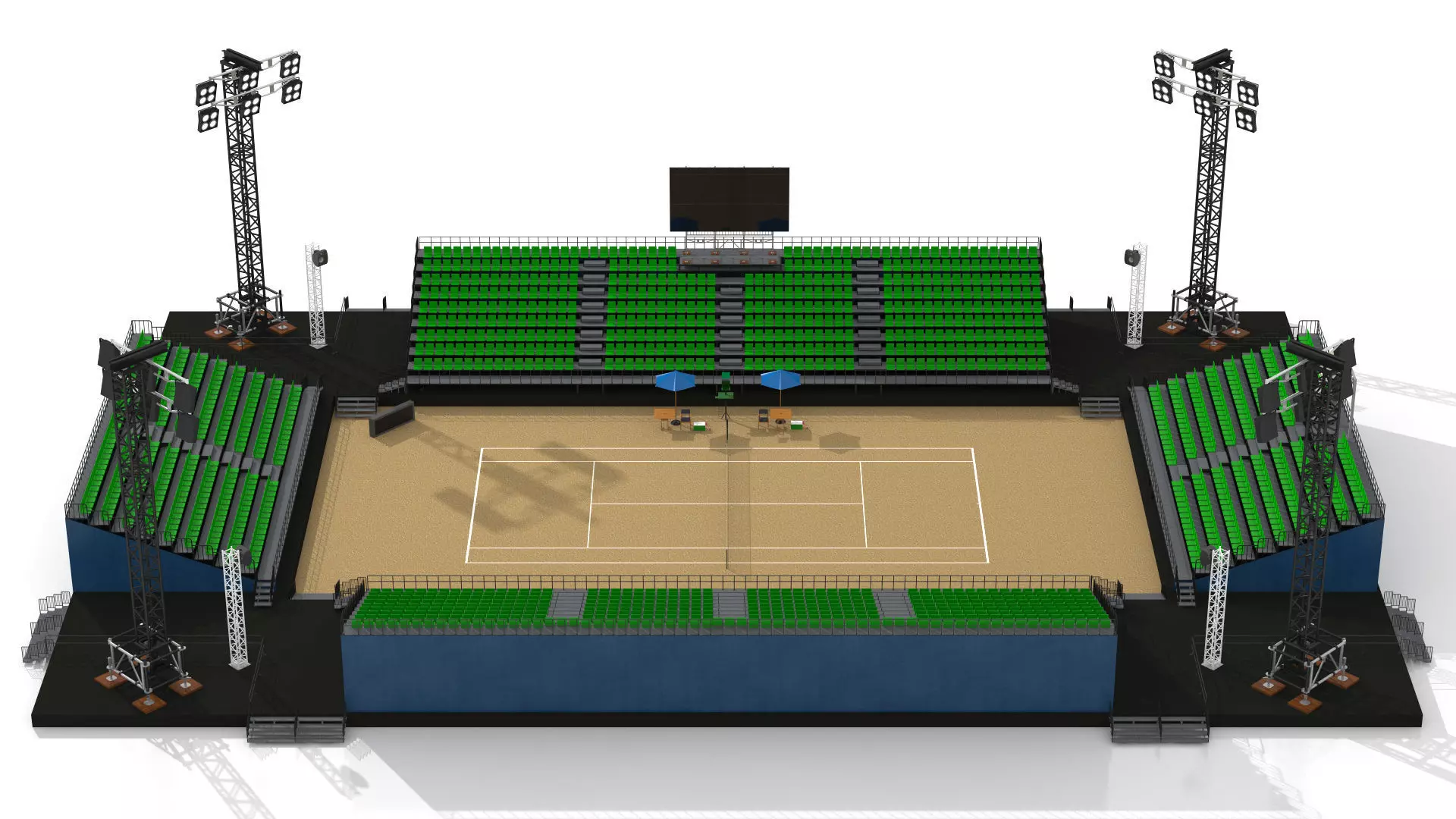 Tennis Stadium Low-poly 3D model_2