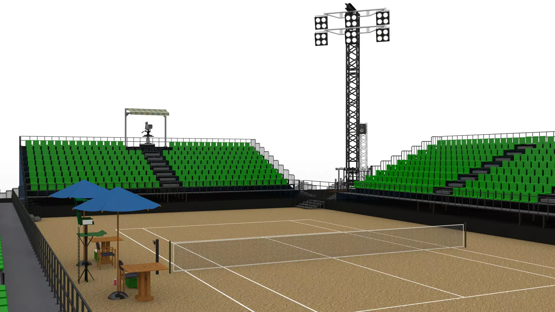 Tennis Stadium Low-poly 3D model_9