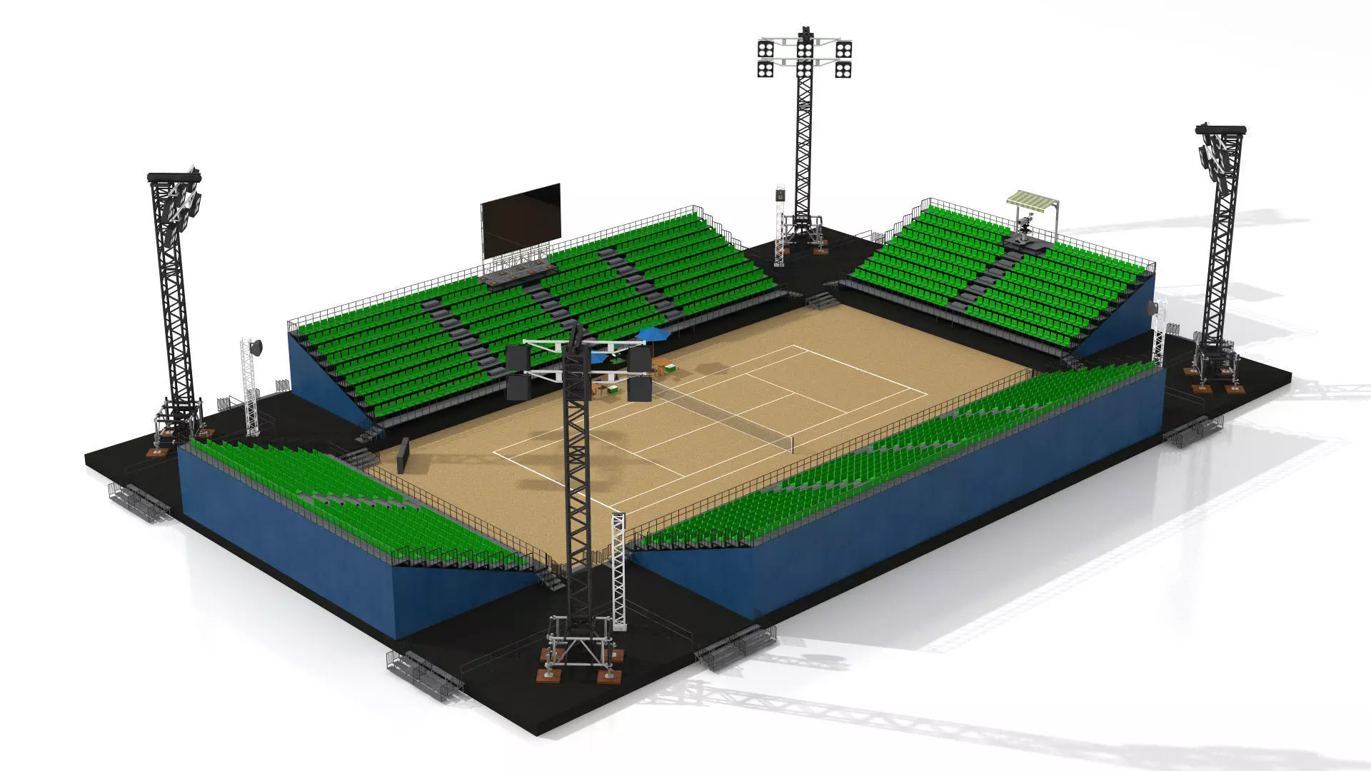 Tennis Stadium Low-poly 3D model_0
