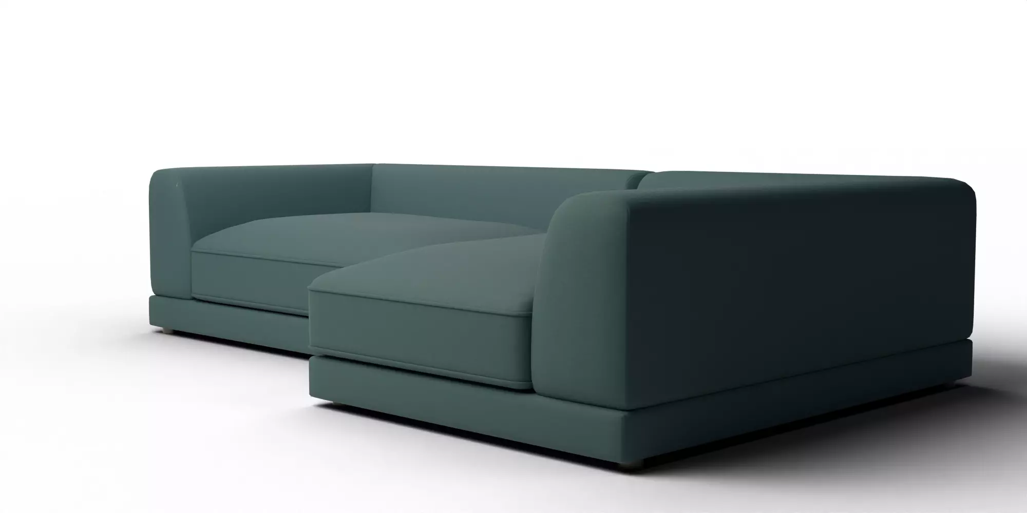 Uno 2-Piece Right Arm Sapphire Striped Sectional Sofa 3D model_3