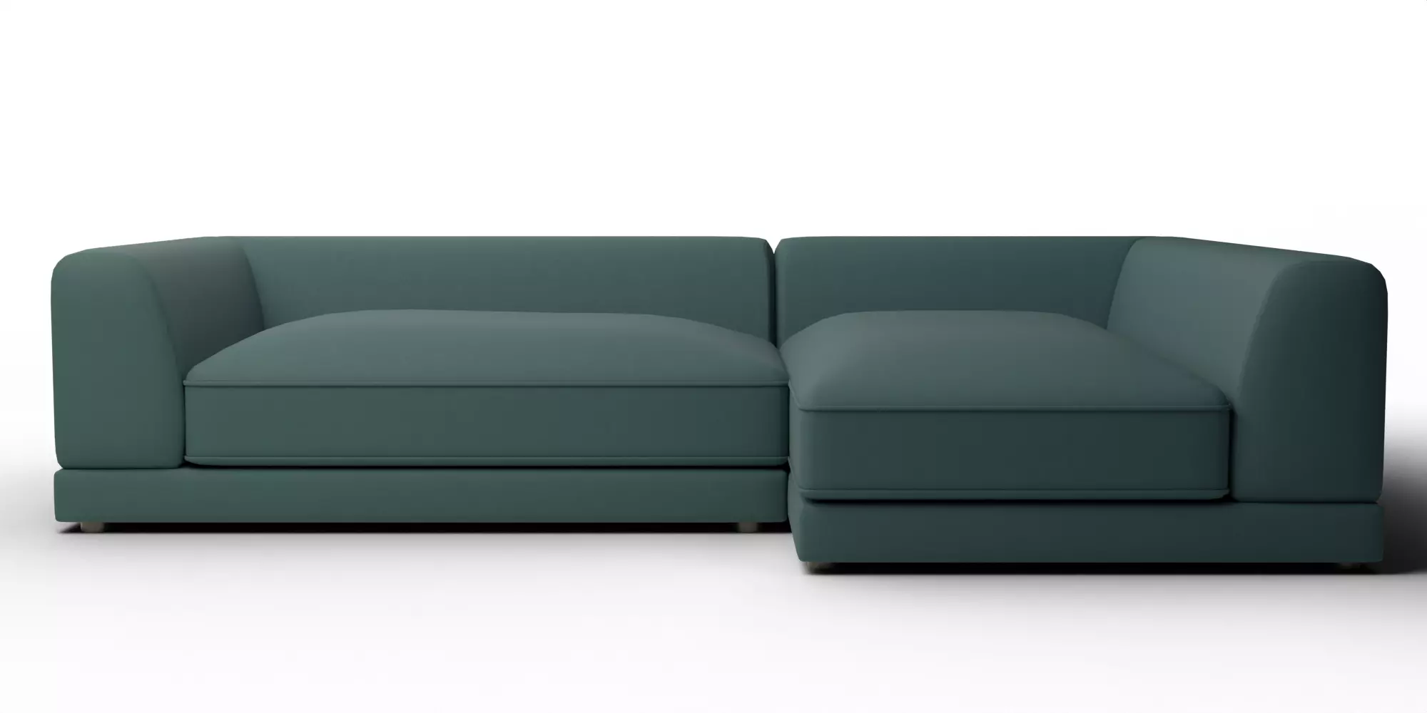 Uno 2-Piece Right Arm Sapphire Striped Sectional Sofa 3D model_0