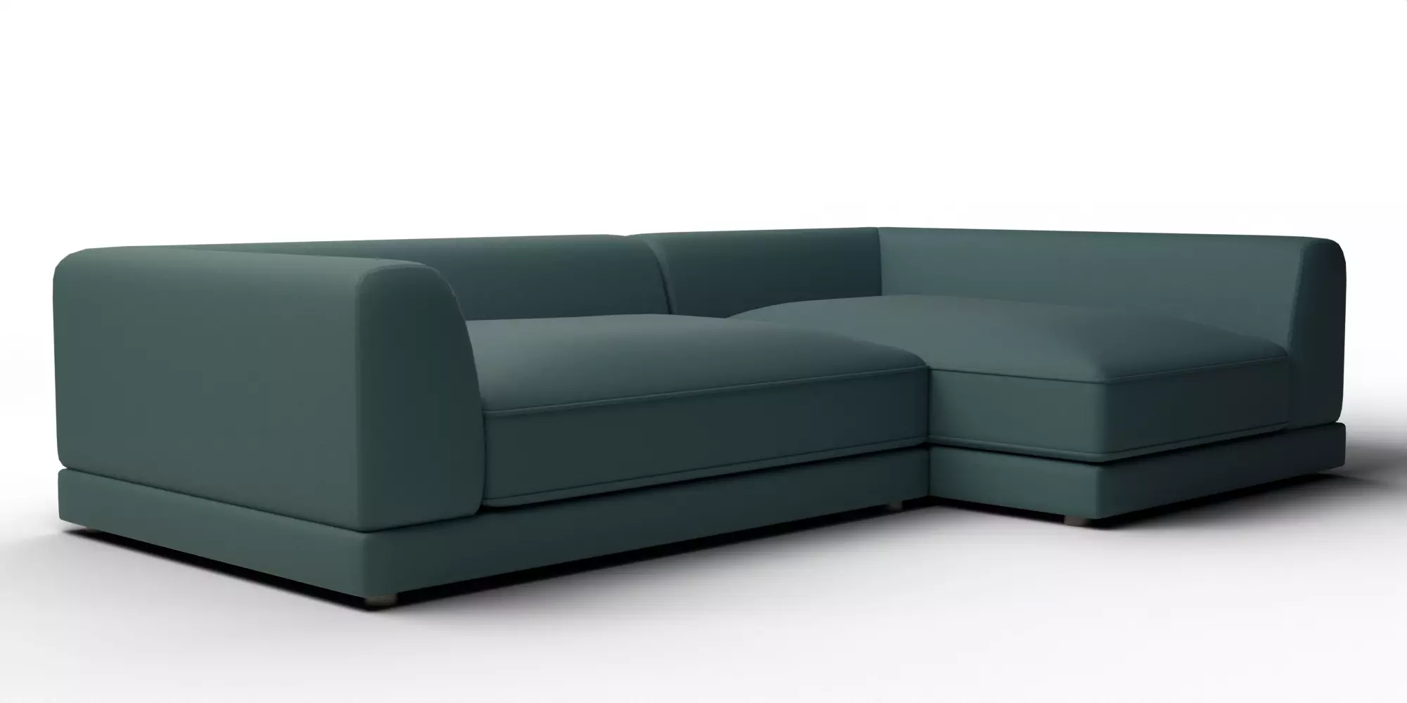 Uno 2-Piece Right Arm Sapphire Striped Sectional Sofa 3D model_2