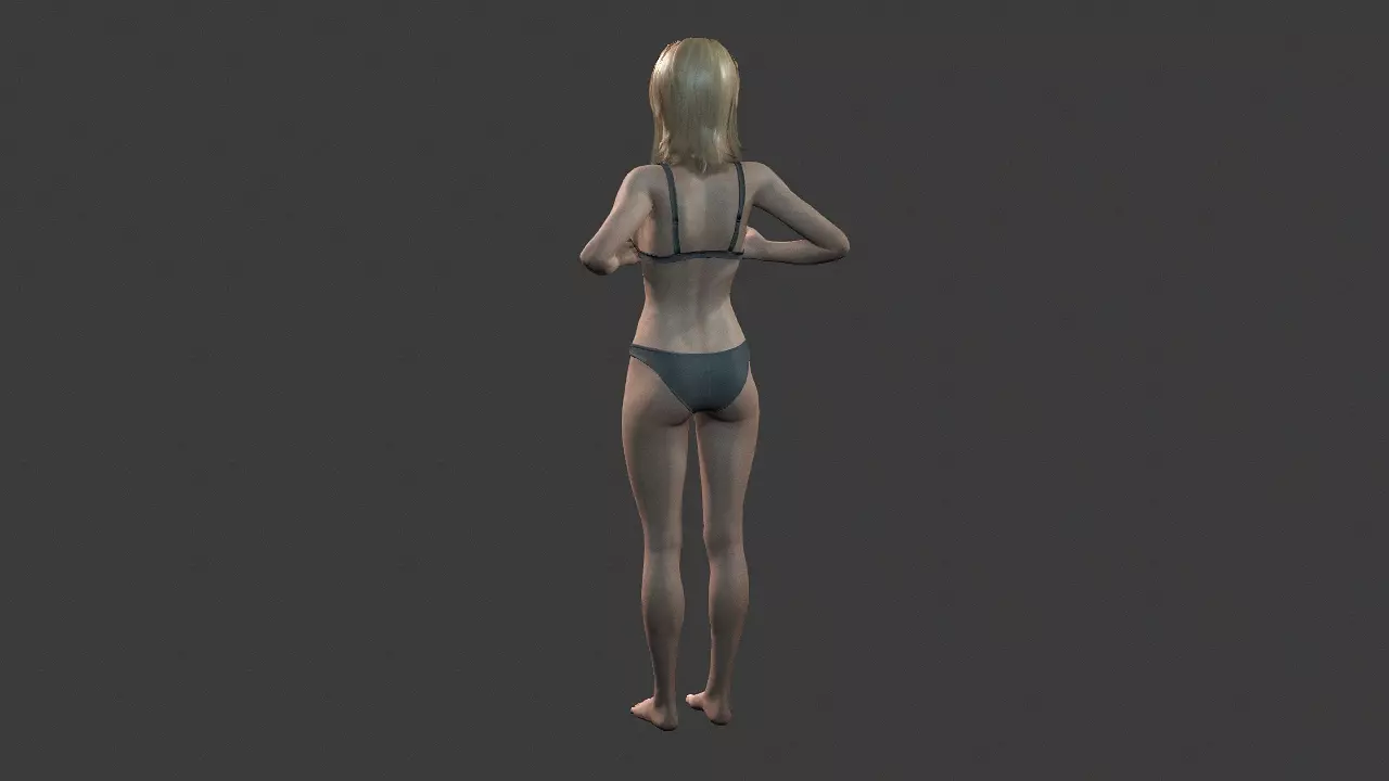 Beautiful Woman 10 Rigged 3d character Free 3D model_3