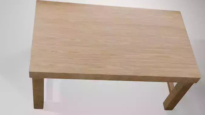 Wooden Table Low Poly 3D Model