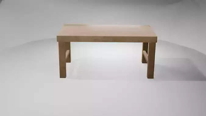 Wooden Table Low Poly 3D Model
