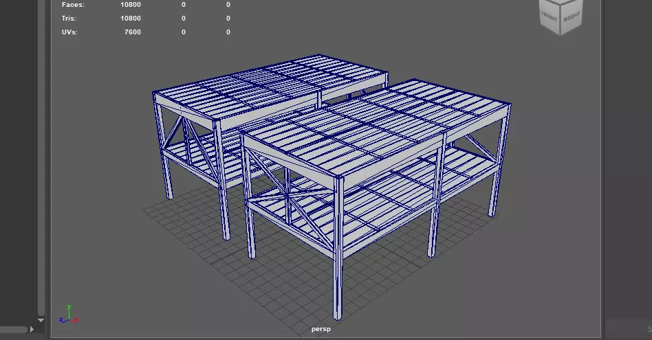 Farm Style Side Table 3D model_12