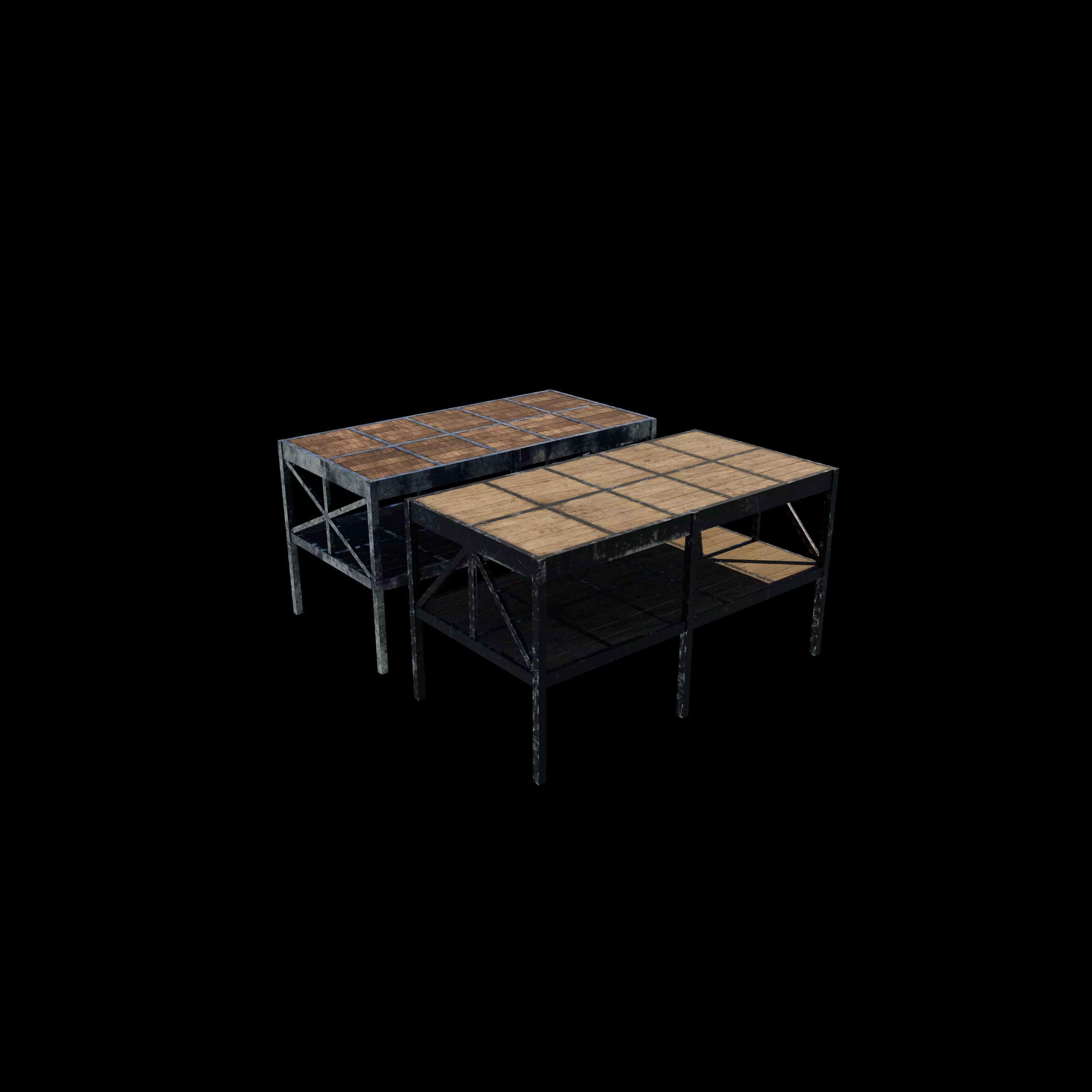 Farm Style Side Table 3D model_4