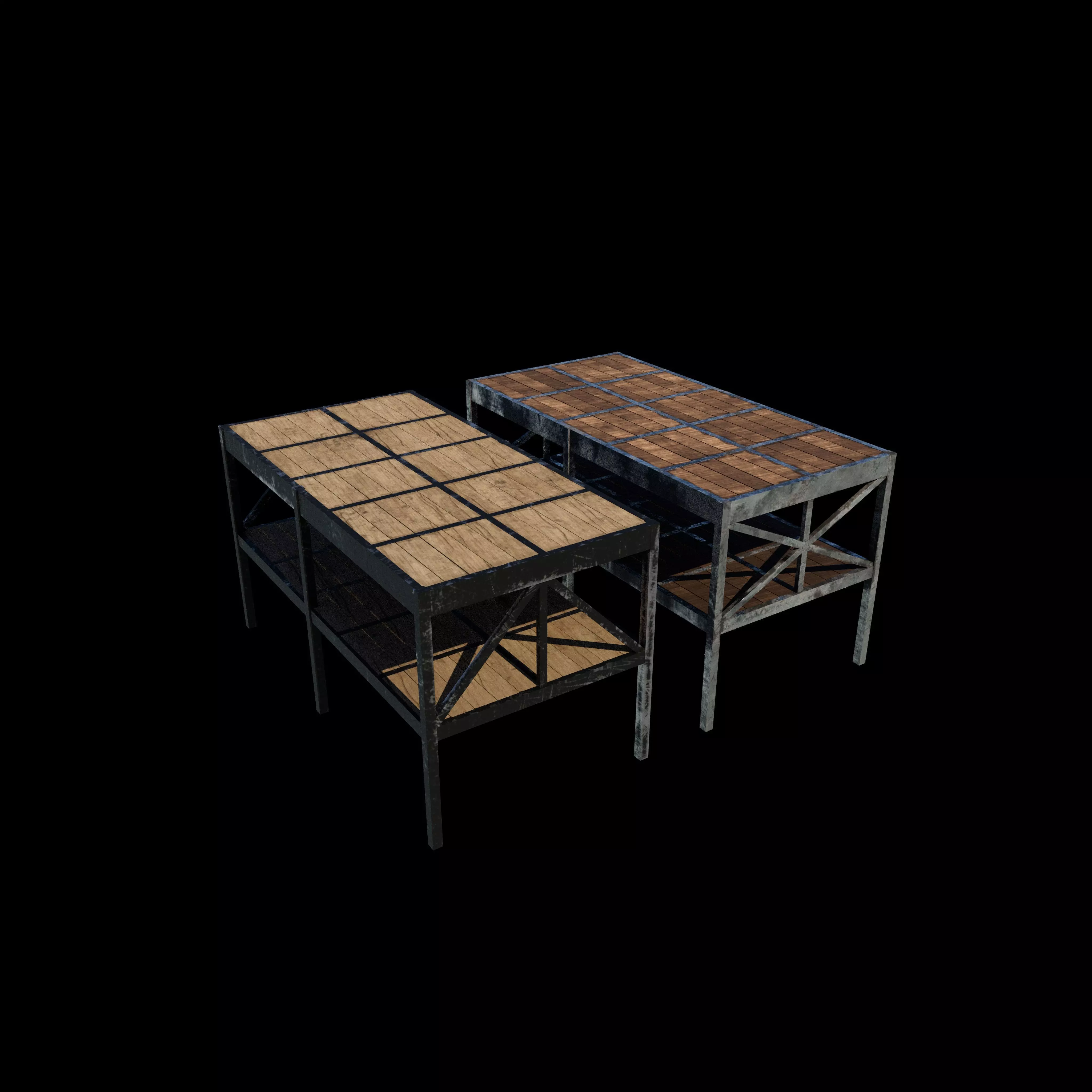 Farm Style Side Table 3D model_6