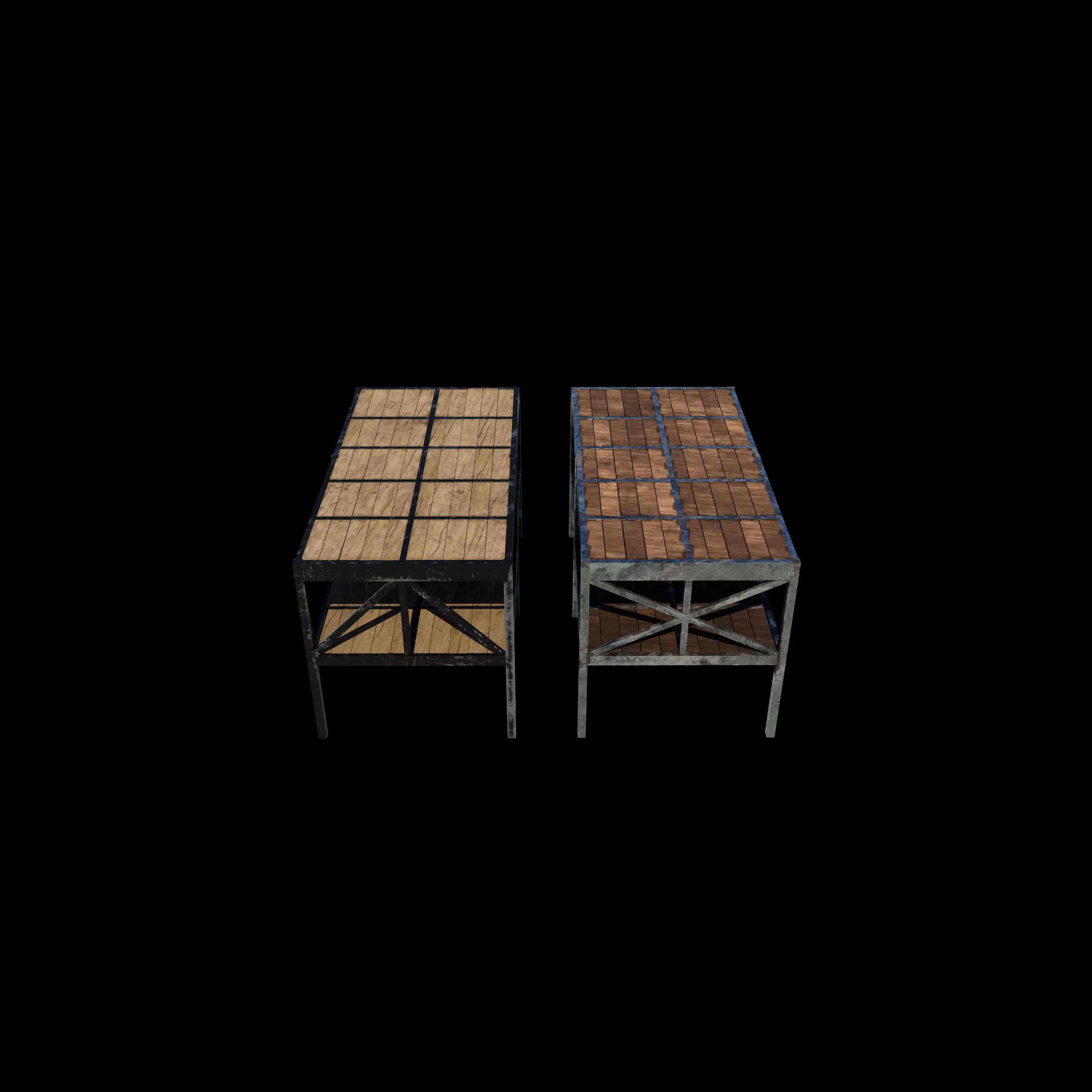 Farm Style Side Table 3D model_3