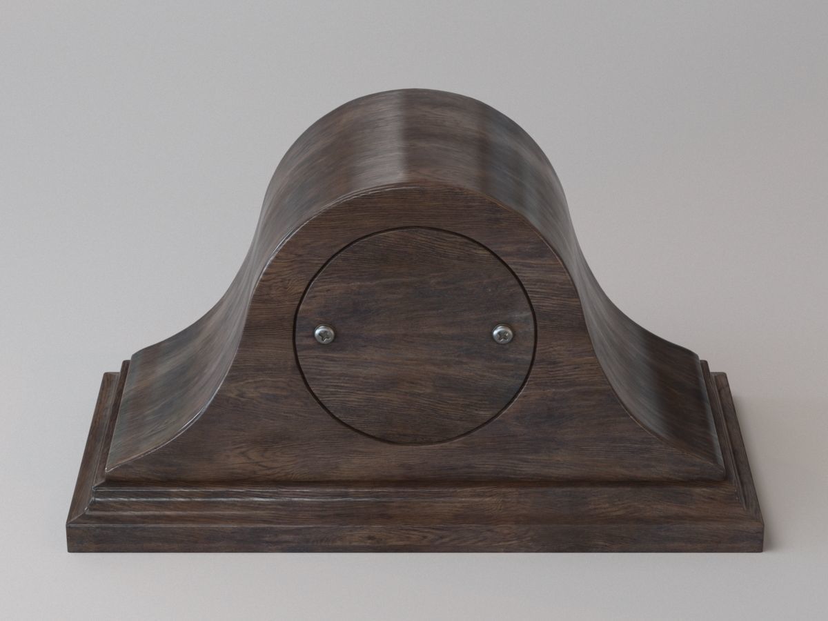 Vintage table wooden clock 3D model_1